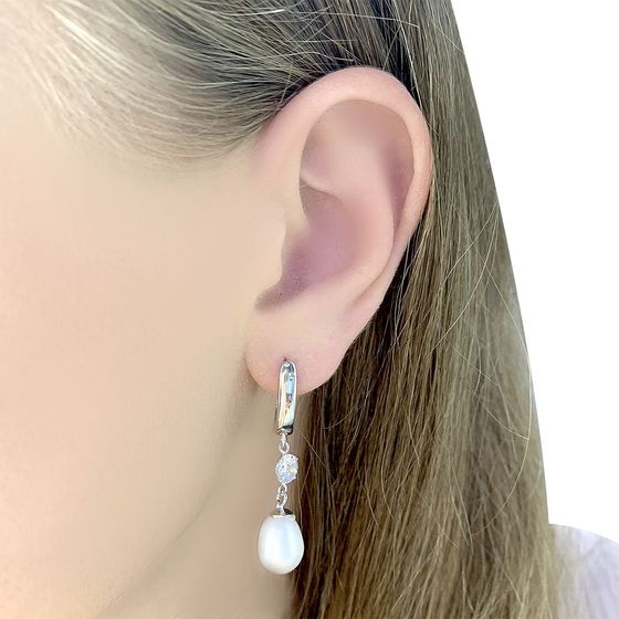 Silver earrings with pearls 8ct
