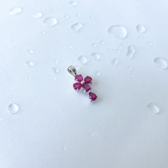 Срібний хрестик з рубіном 2.26ct