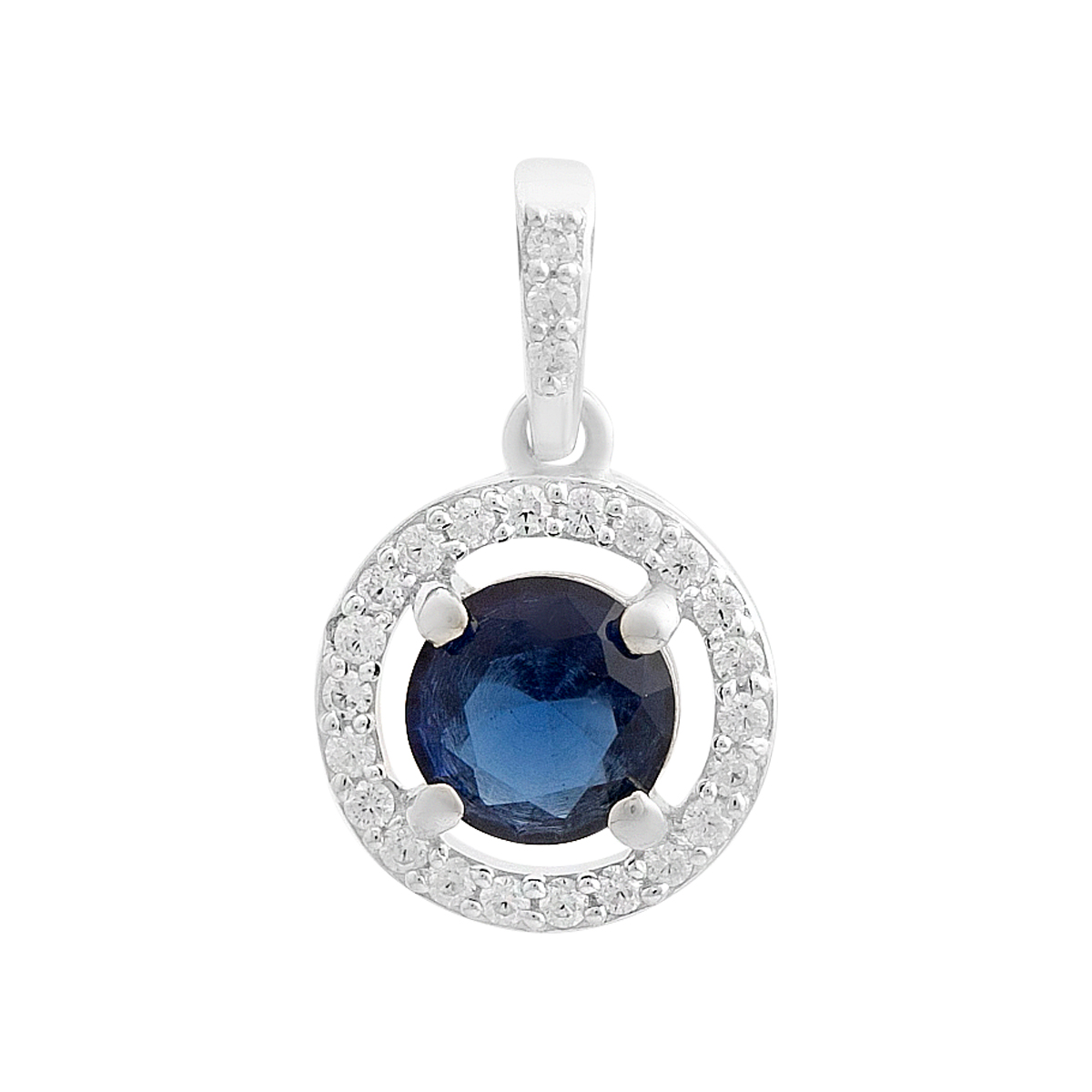 Серебряная подвеска с сапфиром nano 0.9ct