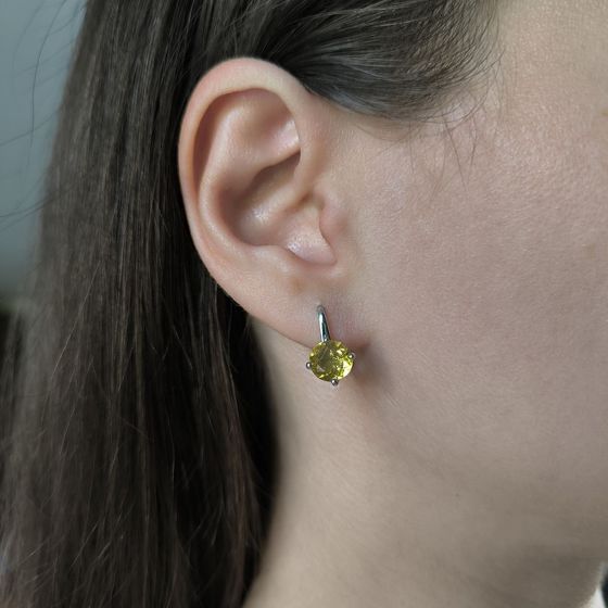 Silver earrings with citrine nano