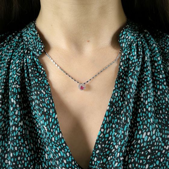 Серебряная подвеска с рубином 0.525ct