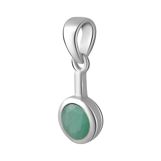 Silver pendant with a 0.75-carat emerald