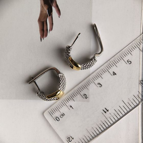 Silver earrings without stones