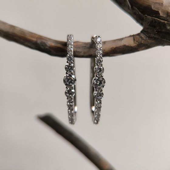 Silver Earrings with Fianites