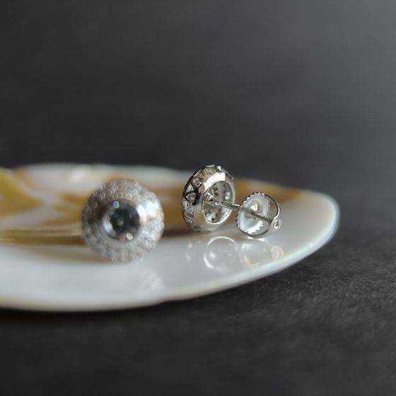 Срібні сережки з фіанітами