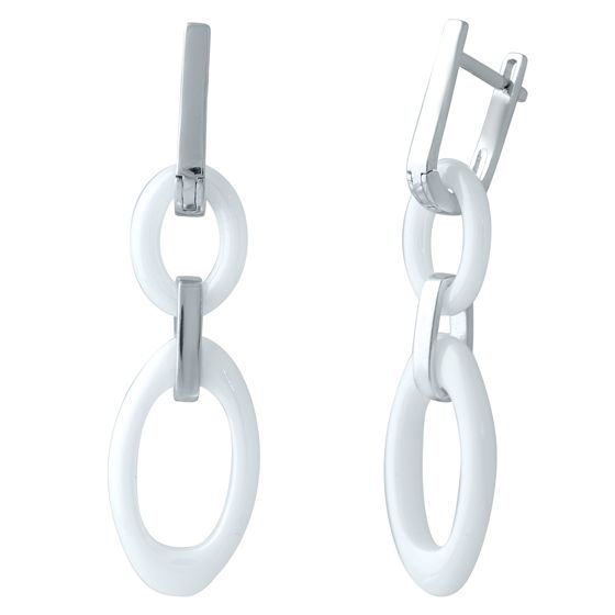 Silver earrings with ceramics