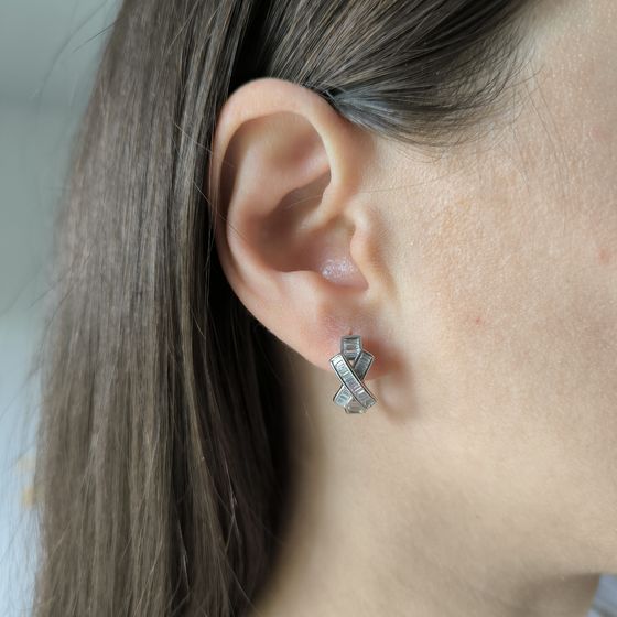 Silver Earrings with Fianites
