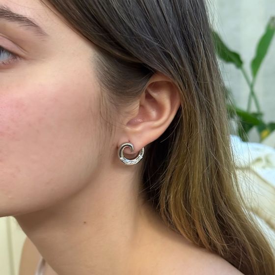 Silver Earrings with Fianites