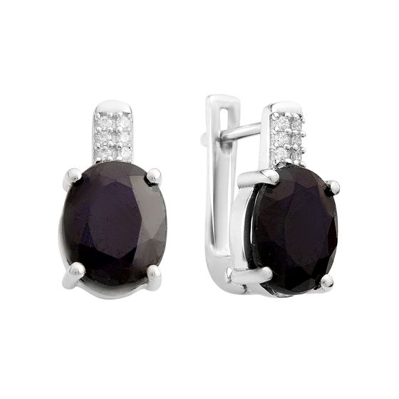 Серебряные серьги с сапфиром 6.57ct
