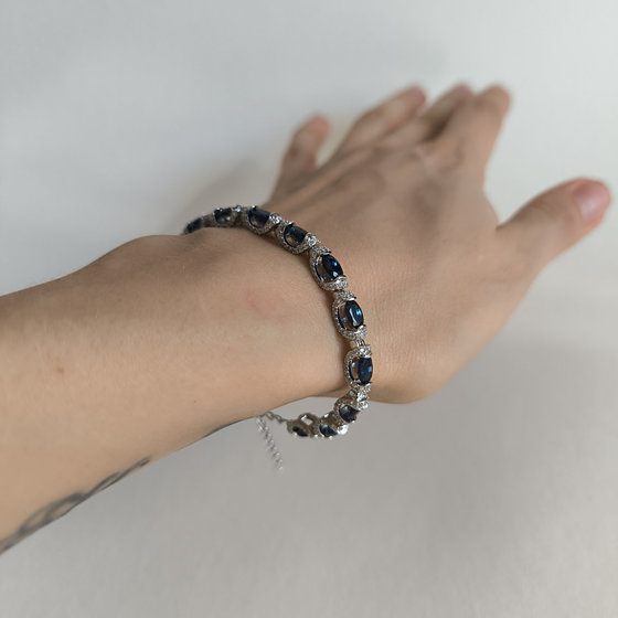 Серебряный браслет с сапфиром 12.81ct