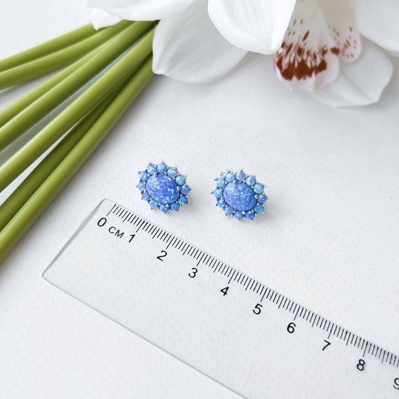 Серебряные серьги с опалом 3.848ct