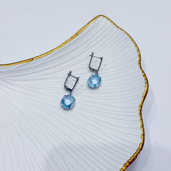 Серебряные серьги с топазом 10.883ct