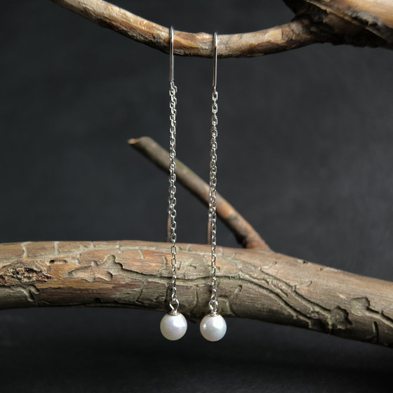 Серебряные серьги с жемчугом 2ct