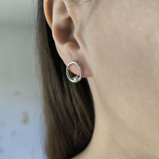 Silver Earrings with Fianites