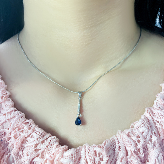 Серебряная подвеска с сапфиром nano 1.643ct