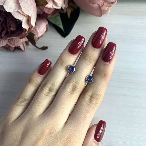Серебряные серьги с мистик топазом 0.73ct