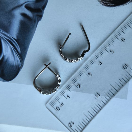 Silver earrings without stones