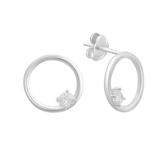 Silver Earrings with Fianites