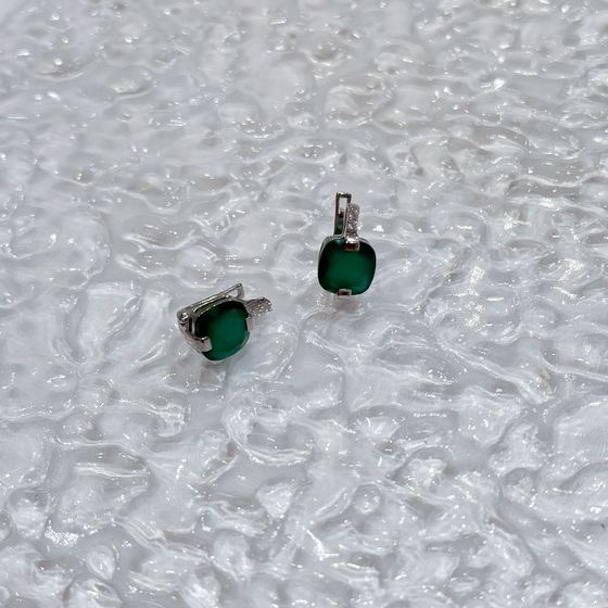Silver earrings with agate (5.735 carats)