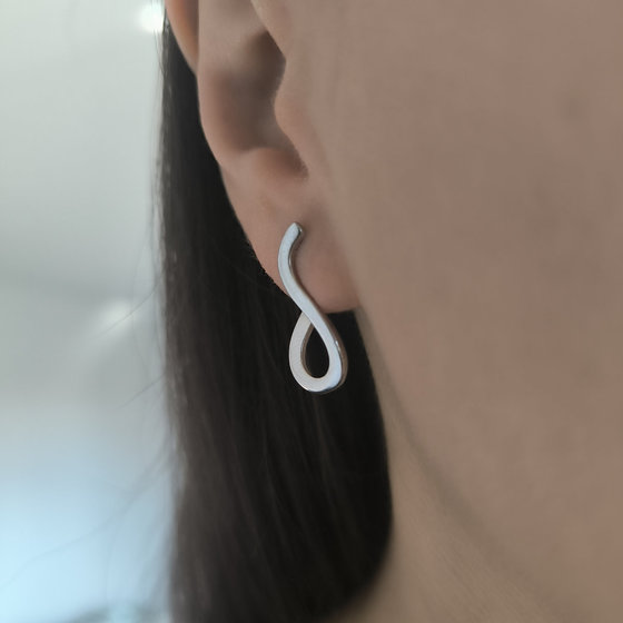 Silver earrings without stones