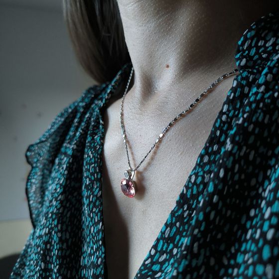 Серебряная подвеска с фианитами