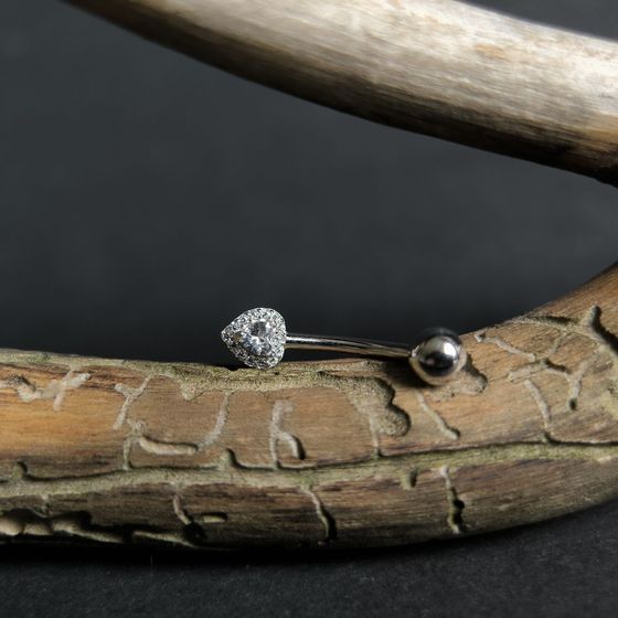 Серебряный пирсинг с фианитами