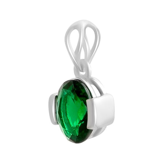Silver pendant with emerald nano 0.933ct