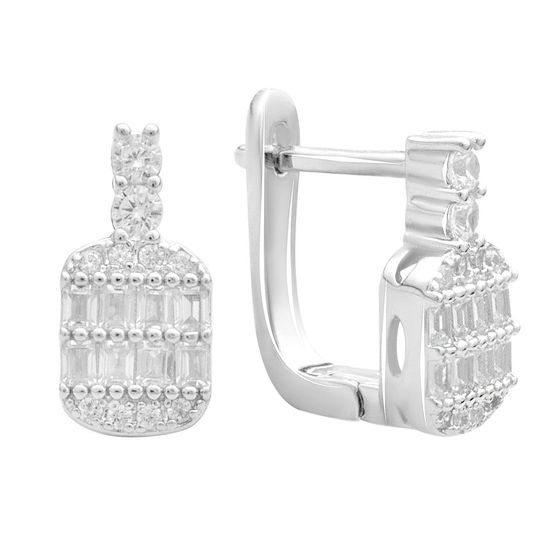 Silver Earrings with Fianites