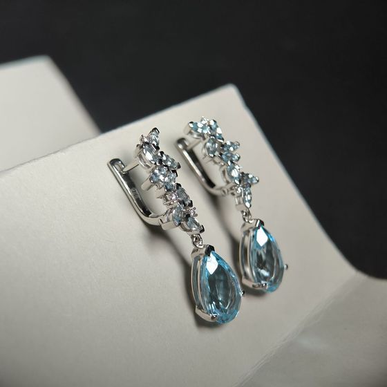 Срібні сережки з топазом 12.405ct