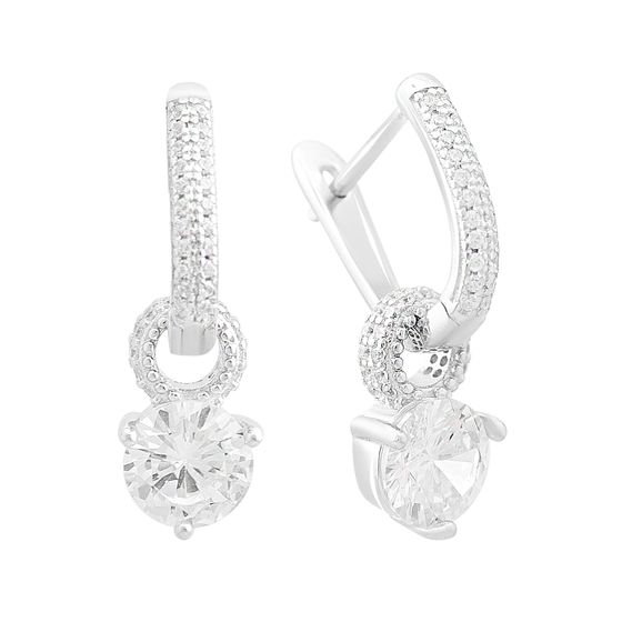 Silver Earrings with Fianites