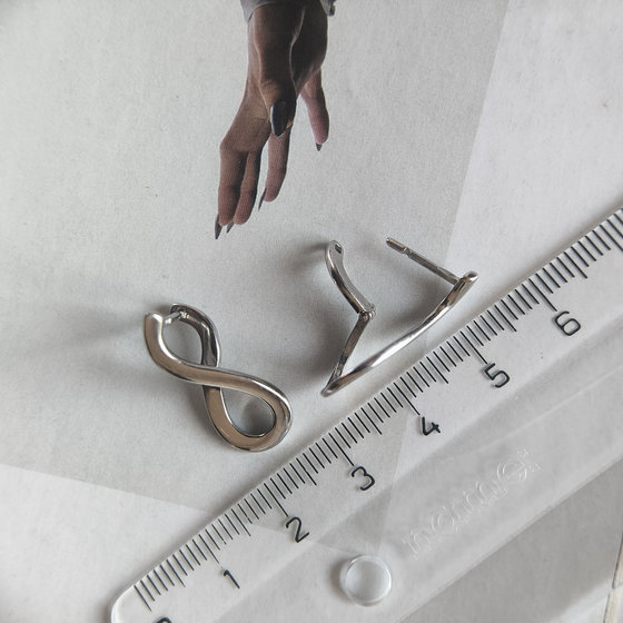 Silver earrings without stones