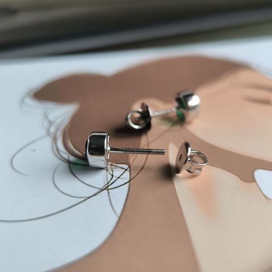 Серебряные серьги с изумрудом nano 0.77ct