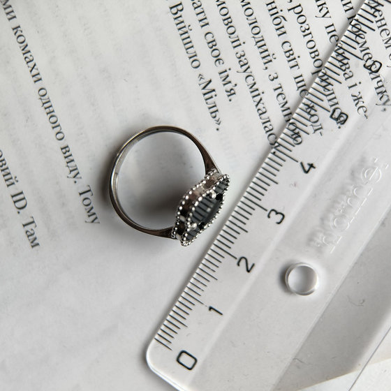 Silver ring with onyx