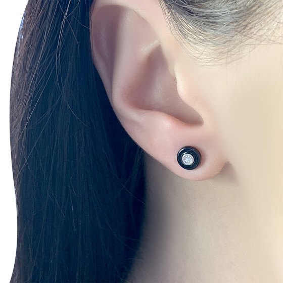 Silver earrings with ceramics