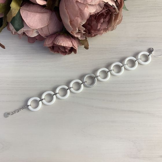 Серебряный браслет с керамикой