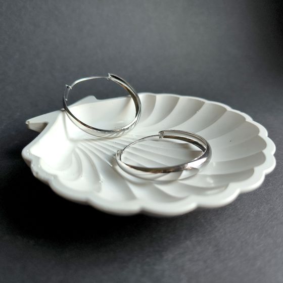 Silver earrings without stones