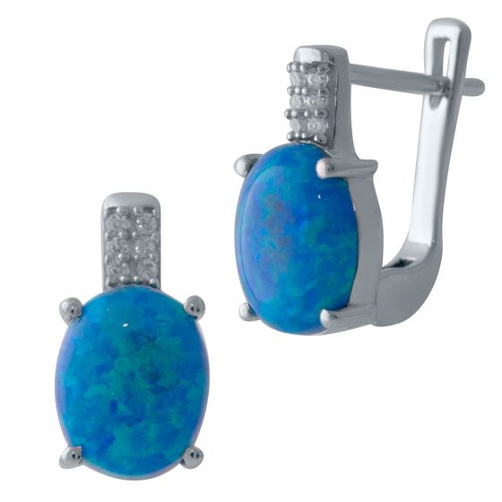 Silver earrings with opal (1.905 carats)