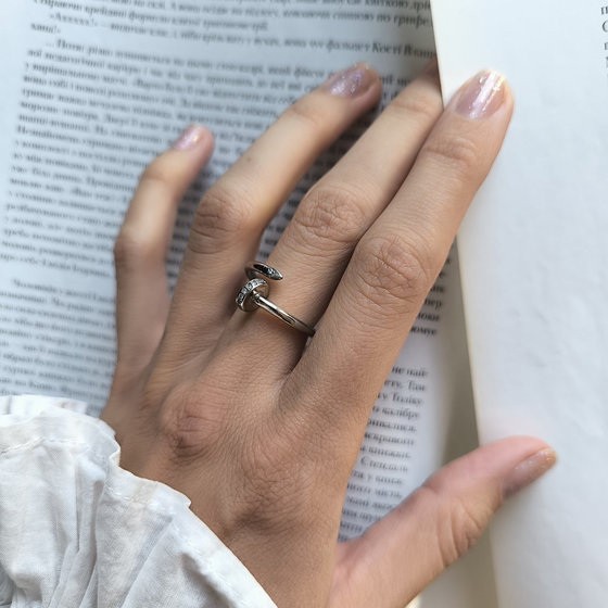 Silver ring with cubic zirconia