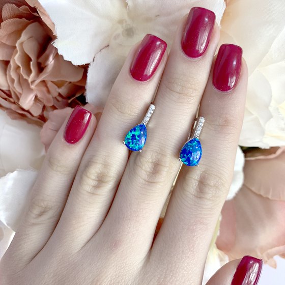Серебряные серьги с опалом 2.003ct