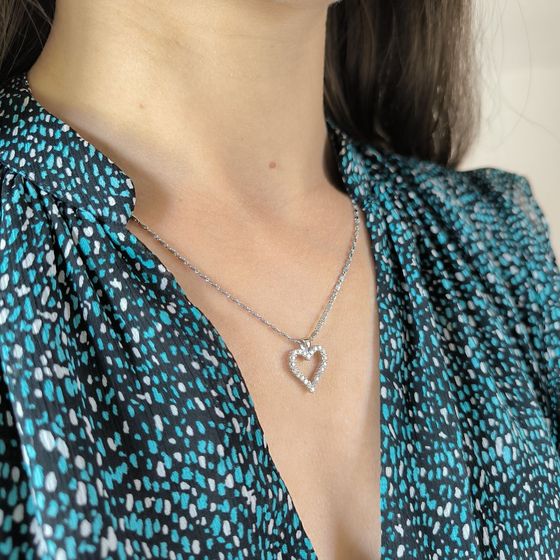 Серебряная подвеска с фианитами