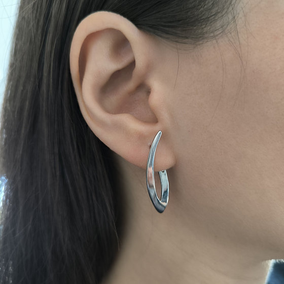 Silver earrings without stones