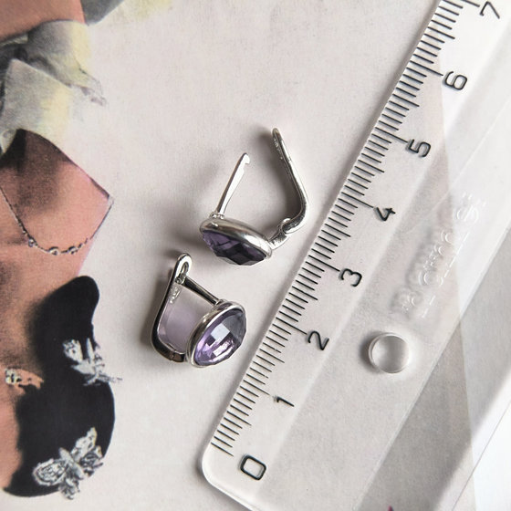 Серебряные серьги с фианитами