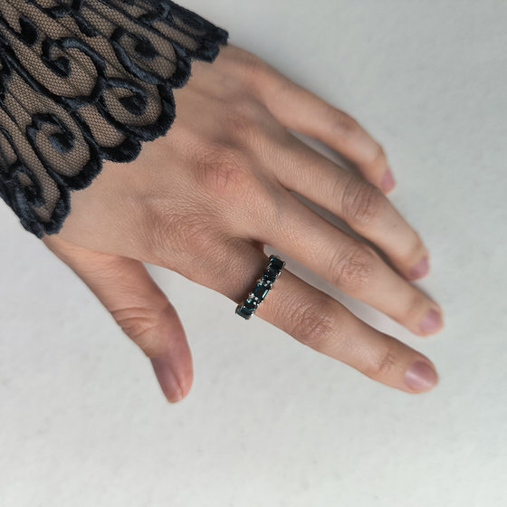 Серебряное кольцо с топазом Лондон Блю 1.283ct