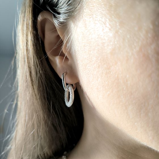 Silver Earrings with Fianites