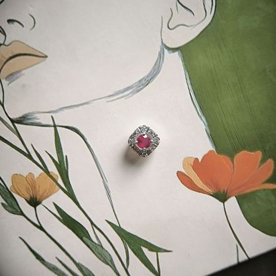 Срібна підвіска з рубіном 0.525ct