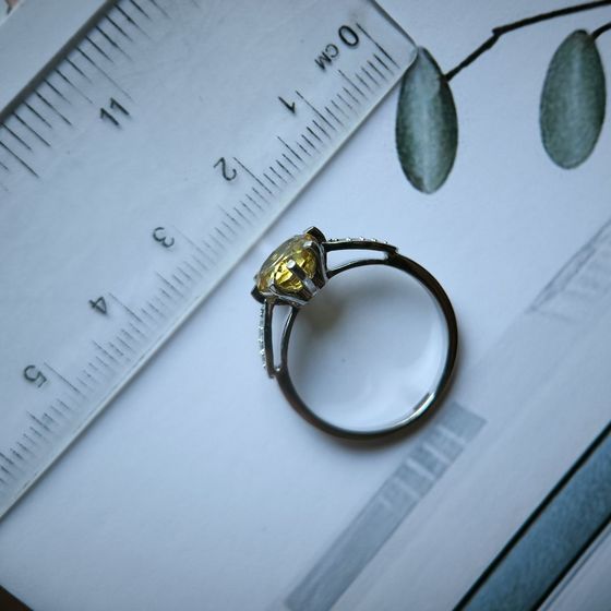 Sterling silver ring with citrine nano 1.579ct