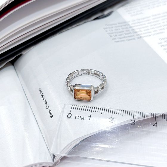 Silver ring with gold quartz 1.725ct