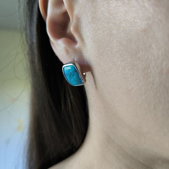 Silver earrings with turquoise