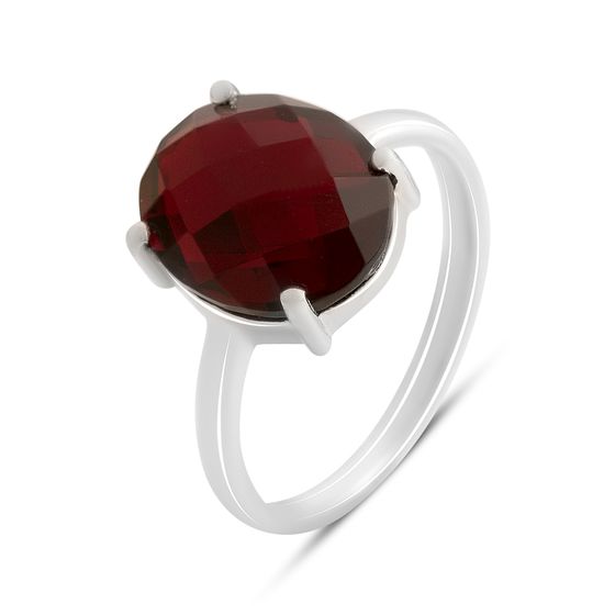 Silver ring with garnet nano
