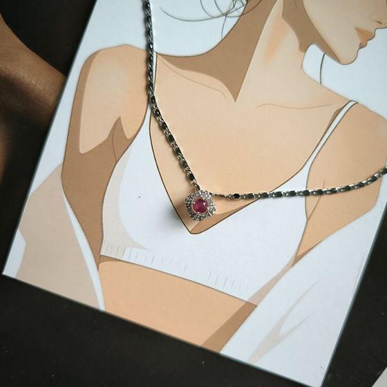 Срібна підвіска з рубіном 0.525ct